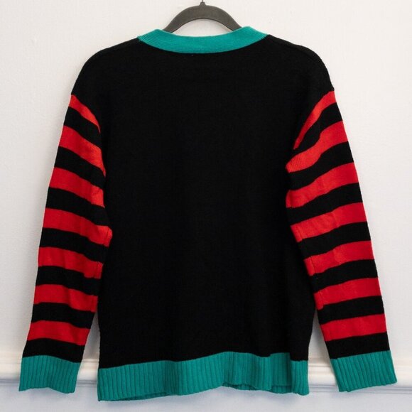 The Simpsons Christmas Sweater Cardigan Lisa Bart Striped Ugly Holiday Knit - Picture 2 of 3